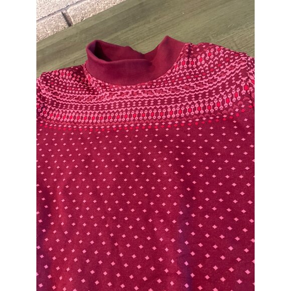 Fabletics Burgundy & Pink Fair Isle Knit Sweater Womens S Cotton/Nylon Blend Sof - Picture 7 of 7